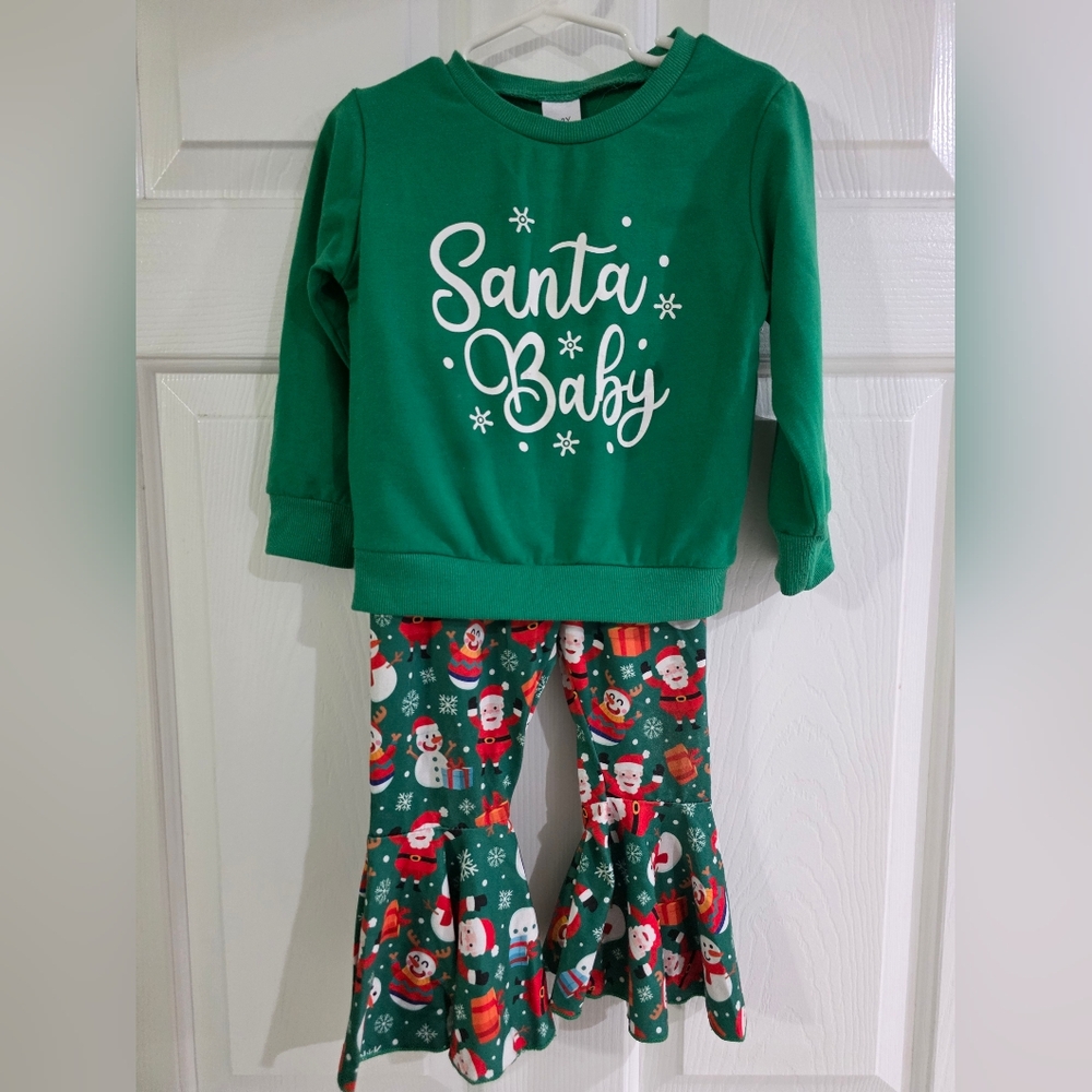 Green Santa Baby Kids Outfit Set